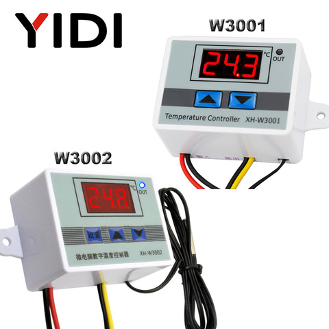 W3001 W3002 Microcomputer Temperature Controller DC12V 24V AC110 AC200V Digital Thermostat Thermorelator Heating Cooling Control ► Photo 1/6