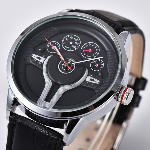 Creative Natrual style Fashion Men's Quartz watch 3D Racing tire Free Stainless Strap Clock Casual Sports ► Photo 1/6