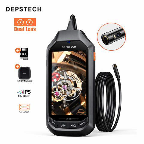 DEPSTECH Dual Lens DS450  4.5in IPS Screen Digital Endoscope Waterproof Inspection Camera with 6 Adjustable LED Lights Borescope ► Photo 1/6
