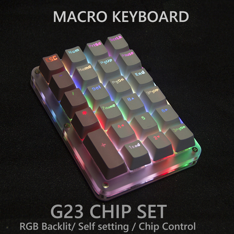 G23 Keyboard OSU! One-Handed Accountant Mechanical Software setting Keyboard RGB Backlight 23 Keys Numpad Macro Function keypad ► Photo 1/6