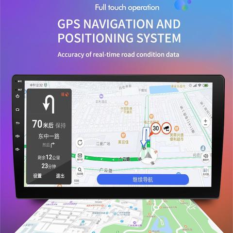 9/10.1 Inch Car Radio Android 8.1 16G Memory HD Touch Screen Bluetooth GPS Navigation WIFI Internet Multi-functional Radio ► Photo 1/6