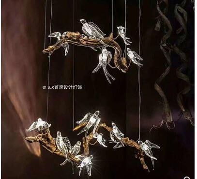 Art Hotel Shop Decorate Swallow Bird Living Room Duplex Building Villa Model Room Chinese Classical Teahouse Chandelier led ► Photo 1/1