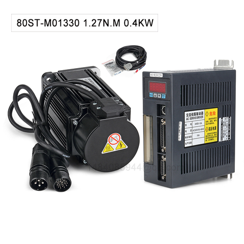 80ST-M01330 1.27N.M 0.4KW Servo Motor 80ST AC Servo Motor 220V and Matched Servo Driver M01330 Servo Motor NEW ► Photo 1/6