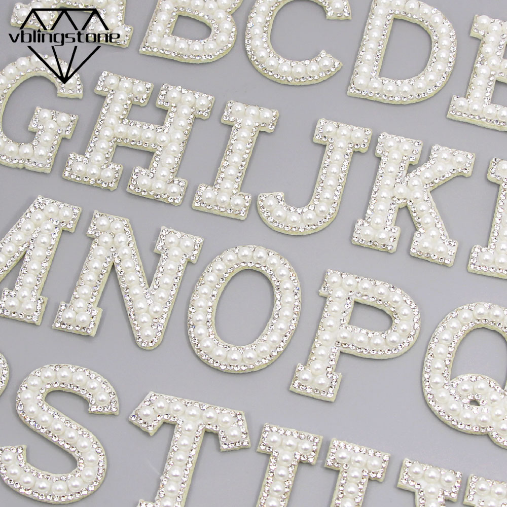 Rhinestone Letter Patches Black  Iron Patches Alphabet Letters - Black 26 Sew  Iron - Aliexpress