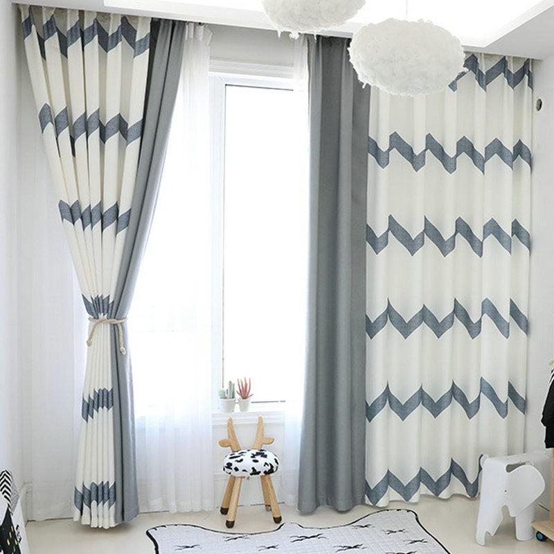 White Blackout Curtain Grey Stripe, Grey And White Blackout Curtains