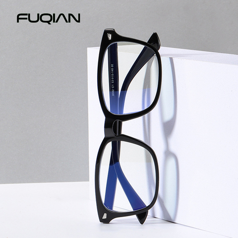 FUQIAN Hot Sale Blue Light Blocking Glasses Men Fashion Square Anti Blue Ray Glasses Women Vintage Computer Eyeglasses UV400 ► Photo 1/5