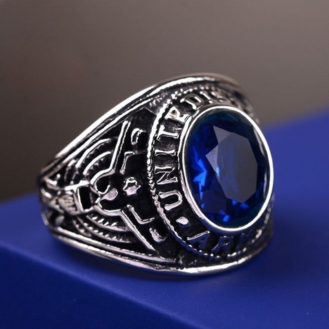 New Retro Bohemian Round Crystal Inlaid Ring Men's Ring Fashion Vintage Rune Amulet Ring Religious Accessories Party Jewelry ► Photo 1/6