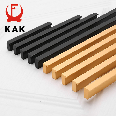 KAK American Style Black Cabinet Handles Gold T Bar Aluminum Alloy Kitchen Cupboard Pulls Drawer Knobs Furniture Handle Hardware ► Photo 1/6