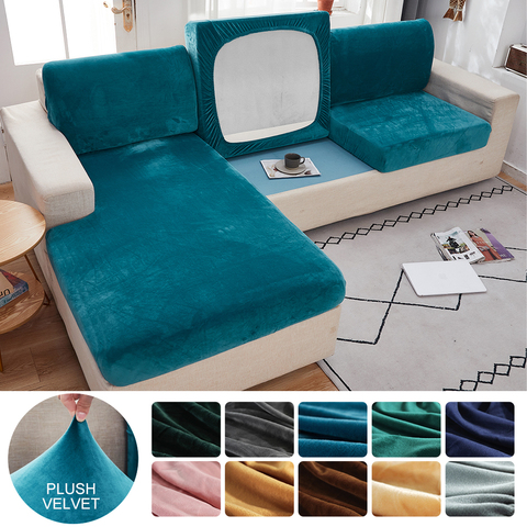 Velvet Sofa Cushion Cover Elastic for Living Room Corner Couch Cover Stretch 1/2/3/4 Seater Sofas Case Seat Slipcover ► Photo 1/6