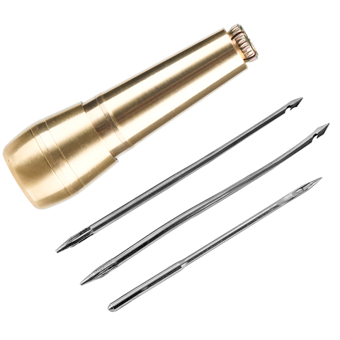 MIUSIE 1Pcs Canvas Leather Tent Shoes Sewing Awl Taper Leather craft Needle Kit Repairing Tool Sets Hand Stitching ► Photo 1/6