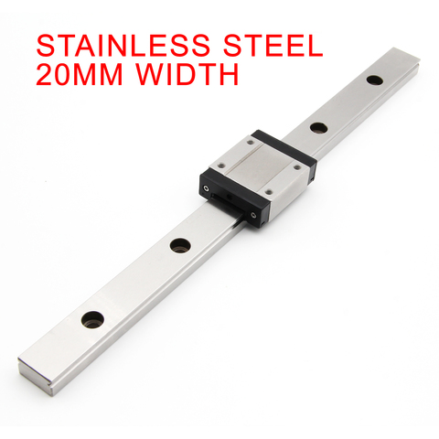 Stainless Steel Miniature Linear Guideway for MGN20C MGN20H Replacement 1pc Rail + 1pc Carriage ► Photo 1/6