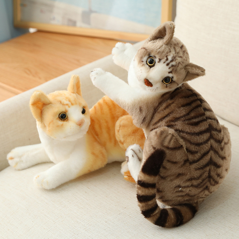 26/30/40cm Cute Real Life Plush Cats Doll Stuffed Lying Cat Plush Toys for Children Baby Doll Kids Birthday Gift Home Decoration ► Photo 1/6