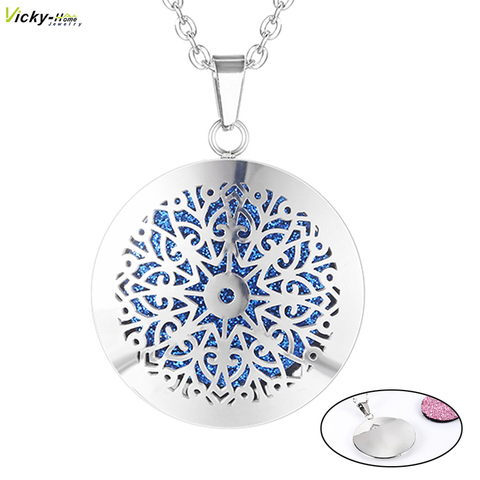 New Simple Aromatherapy Essential Oil Diffuser Locket  Perfume Necklace For Woman 316L Stainless Steel Locket with Felt Pads ► Photo 1/6