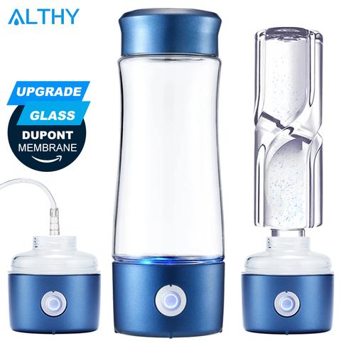 ALTHY 5th Generation Hydrogen Rich Water Generator Bottle Glass Cup DuPont SPE+PEM Dual Chamber H2 Maker lonizer Electrolysis ► Photo 1/6