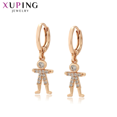 Xuping Beautiful Irregular Shape Design Synthetic Cubic Zirconia Earrings Round Stones Gold Color Plated Jewelry 99243 ► Photo 1/6