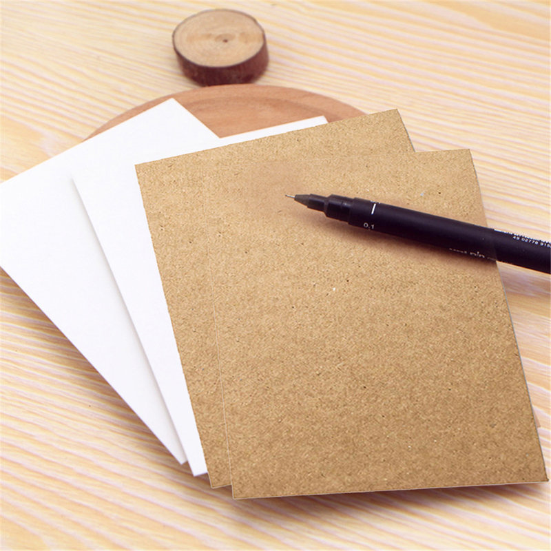 Blank Note Cards Envelopes  Black Note Cards Envelope - 100pcs Kraft Paper  Message - Aliexpress