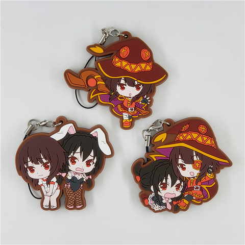 KonoSuba Kono Subarashii Sekai ni Syukufuku Wo Anime Megumin Yunyun Strap Rubber Keychain ► Photo 1/1