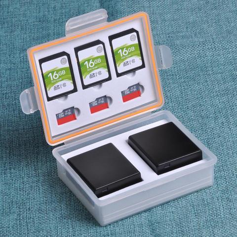 1x Camera Battery Storage Box with SD TF Memory Card Slot Case for Canon LP-E8 LP-E5 NB-10L NB-7L for Nikon EN-EL9 EN-EL14 BLC12 ► Photo 1/6