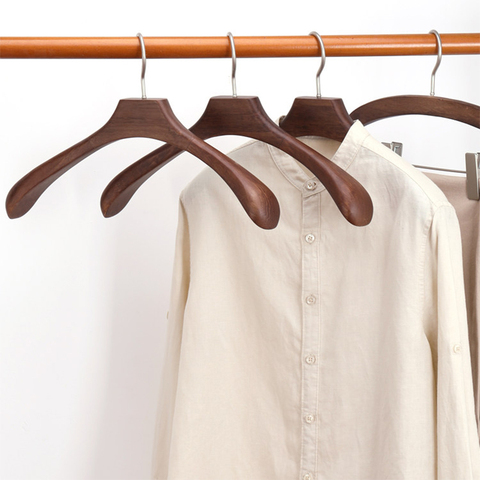 Solid Wood Clothes Coat Hangers for Clothes Adults Suit Hanger Rack Closet Organizer Wardrobe Wooden Hanger With Metal Hook ► Photo 1/4