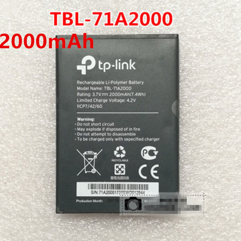 new For TP-LINK M5350 Battery 2000mAh 3.7V TBL-71A2000 TL-TR861 761 wifi mifi baterie ► Photo 1/2