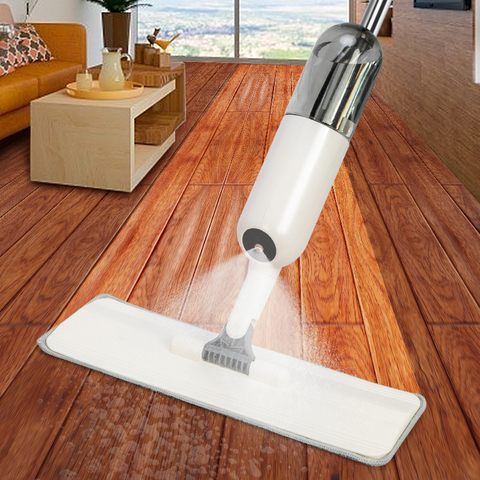 Spray Floor Mop with Reusable Microfiber Pads 360 Degree Handle