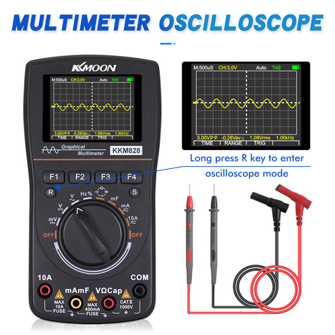 KKmoon kkm828 High Definition Intelligent Graphical Digital Oscilloscope Multimeter 2 in 1 with 2.4 Inches Color Screen ► Photo 1/6