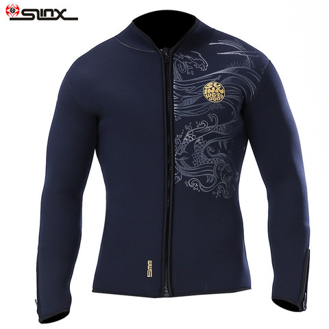 Slinx 5mm diving wetsuit jackets men neoprene  jacket for diving kitesurfing clothes suit front zip ► Photo 1/6