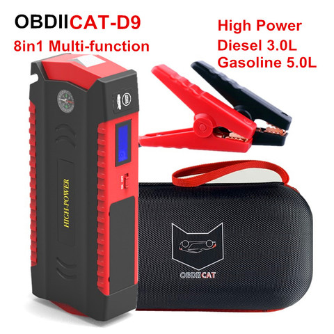 Car jump starter D9 Newest Great discharge rate Diesel 3.0L High power bank for car Motor vehicle booster start jumper battery ► Photo 1/6