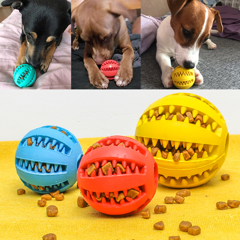 New Pet Toys 5CM Dog Toys Interactive Elasticity Ball Natural Rubber Leaking Ball Tooth Clean Ball Cat Dog Chew Interactive Toys ► Photo 1/6