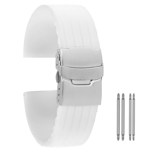 White Silicone Watch Strap 18mm 20mm 22mm 24mm pasek do zegarka Durable Waterproof Bracelet Watch Band cinturino orologio ► Photo 1/6