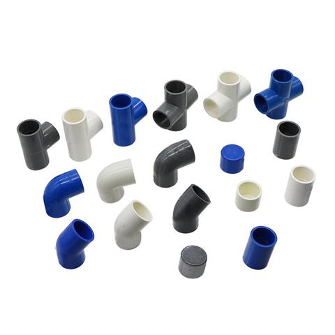 ID 25mm PVC Pipe Connectors Straight Elbow Solid Equal Tee Four-way Connectors End Caps Plastic Joint Irrigation Adapter 1 Pc ► Photo 1/5