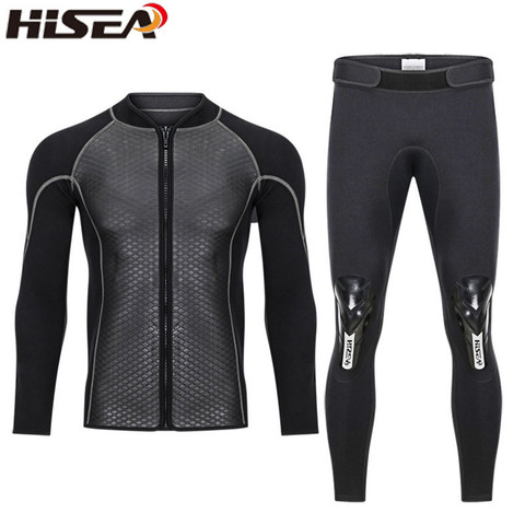 Hisea Men's Top wetsuit jackets pants 2.5mm neoprene long sleeve swimsuit surfing ► Photo 1/6