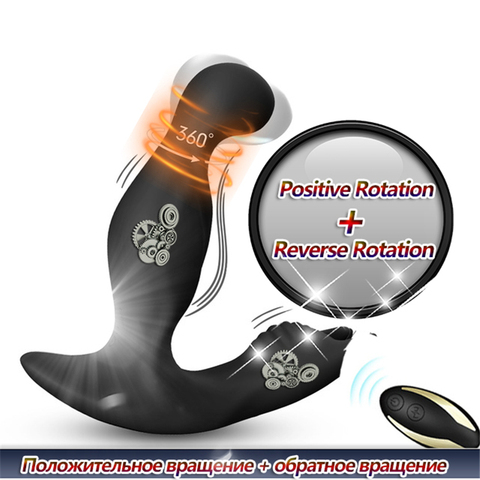 Positive+Reverse 360° Rotating Vibration Prostate Massager Butt Plug Scrotum Stimulate Remote Control Anal Sex Toys For Men Gay ► Photo 1/6