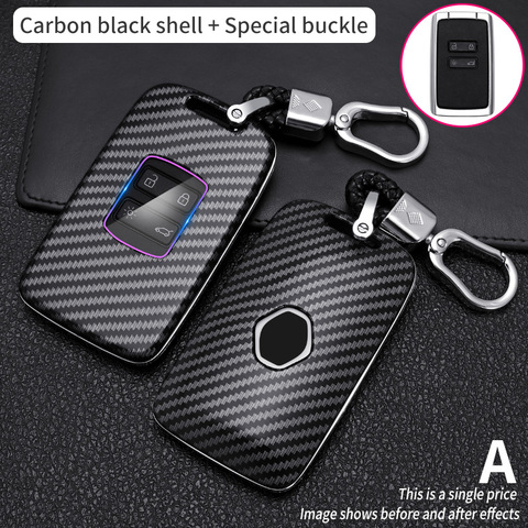 Car Key Case For Renault Koleos Kadjar Scenic Megane Sandero Espace Clio Captur Kangoo  Laguna Talisman Twingo Carbon Fibe Cover ► Photo 1/6