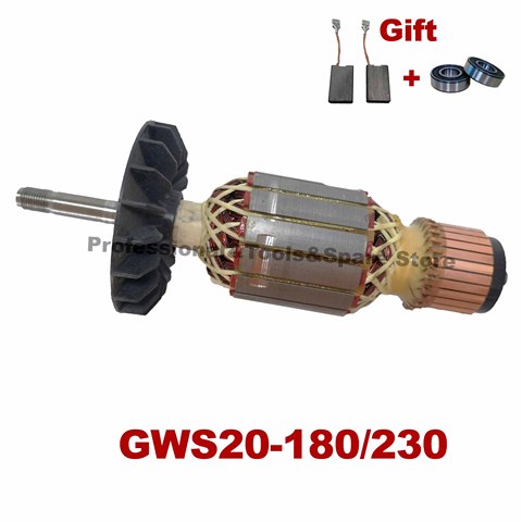 Free Bearing & Carbon Brush！AC220V-240V Armature Rotor Anchor Stator replacement for BOSCH Angle Grinder GWS20-180 GWS20-230 ► Photo 1/6