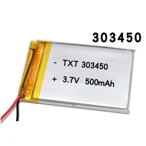 3.7V 500mAh 303450 Lithium Battery 3.7 Volt Li-polymer Lipo Bateria For Remote Control Headphone Mini Camera LED Light ► Photo 1/1