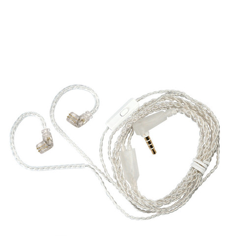 KZ Earphones Cable Silver plated upgrade Cable Headset Standard Gold-plated 0.75 PIN With Mic For KZ ZAX ASX ZSX V90S ZSN PRO X ► Photo 1/6