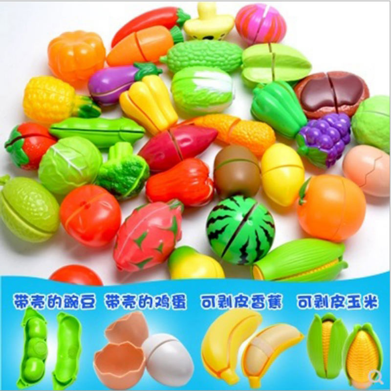 Children Cutting Fruits and Vegetables Educational Toys Kitchen Pretend Fish 