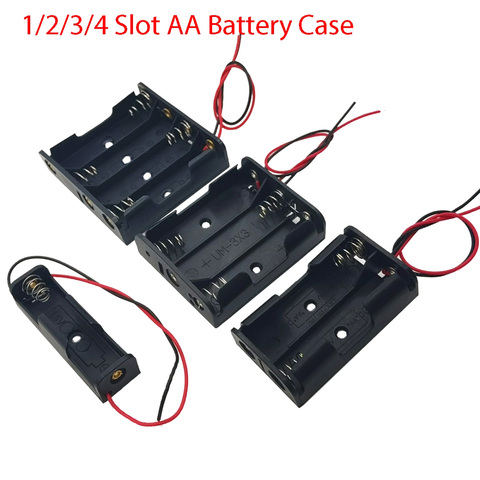 AA Size Power Battery Storage Case Box Holder Leads With 1 2 3 4 Slots drop shipping ► Photo 1/5