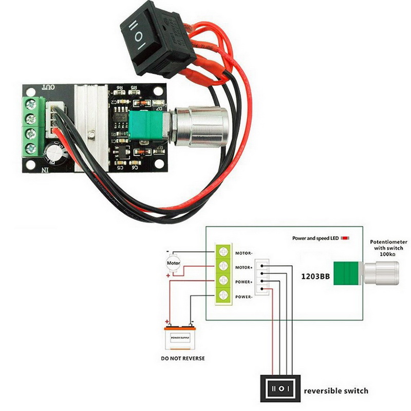 DC Motor Speed Controller Governor PWM Voltage Regulator 3A 80W Switch 6V-28V 