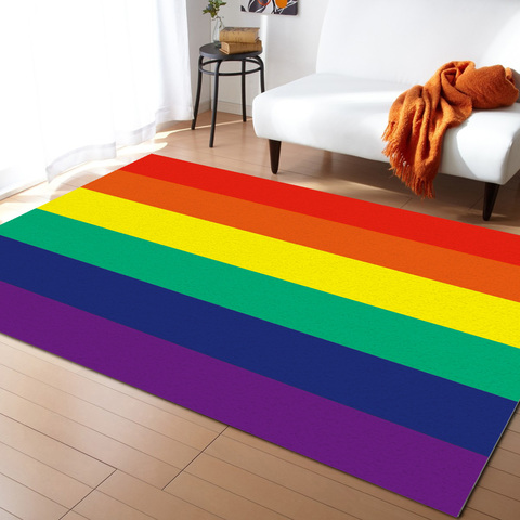 Stripes Colorful Rainbow Flag Lgbt Carpets for Living Room Bedroom Area Rug Kids Room Play Mat 3D Printed Home Large Carpet ► Photo 1/6