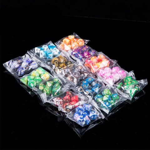 7pcs/lot Resin Multifaceted Dice d&d d4 d6 d8 d10 d% d12 d20 Polyhedral TRPG Games Dice Set Board game dice ► Photo 1/6