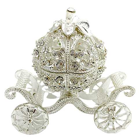 Pumpkin Carriage Crystal Jeweled Trinket Jewelry Box, Wedding Ring Box Novelty Gift for Women Girls ► Photo 1/6