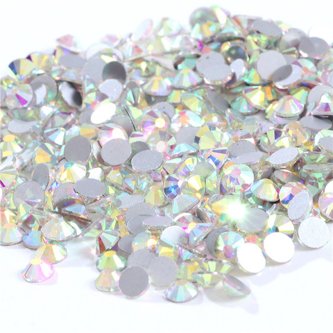 Glitter Nail Art Glass Stone Crystal AB Non Hot Fix Rhinestones Glue On FlatBack Strass Sewing & Fabric Garment Rhinestone ► Photo 1/6