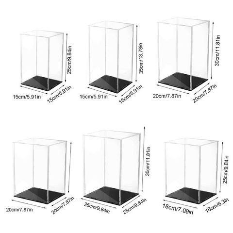 Clear Acrylic Display Case Black Base Dustproof Protection Model Toy Show Box  ► Photo 1/6