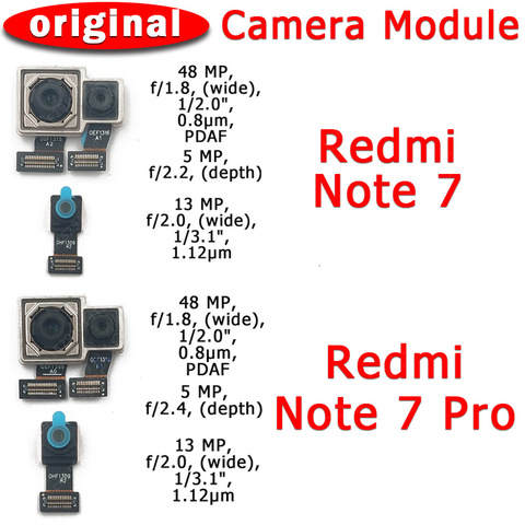 Original Front and Rear Back Camera For Xiaomi Redmi Note 7 Pro Main Facing Camera Module Flex Cable Replacement Spare Parts ► Photo 1/3