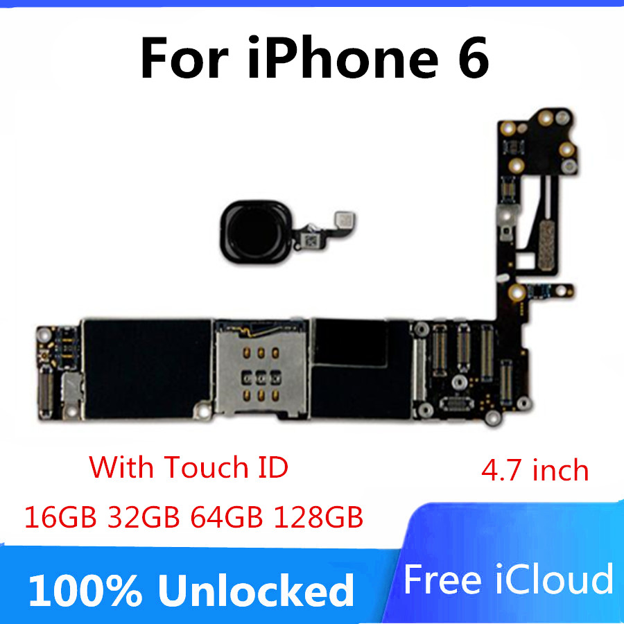 Buy Online Complete Logic Boards For Iphone 6 Motherboard With Touch Id Unlocked For Iphone 6 Mainboard With Chips 128gb Black Alitools