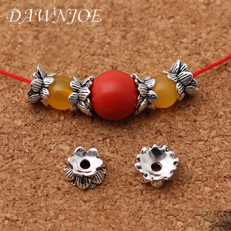 10pcs Vintage Lotus Base Bottom Double-sided Spacer Beads Cap DIY Making Bracelet Necklace jewelry Supplies Accessories Finding ► Photo 1/5