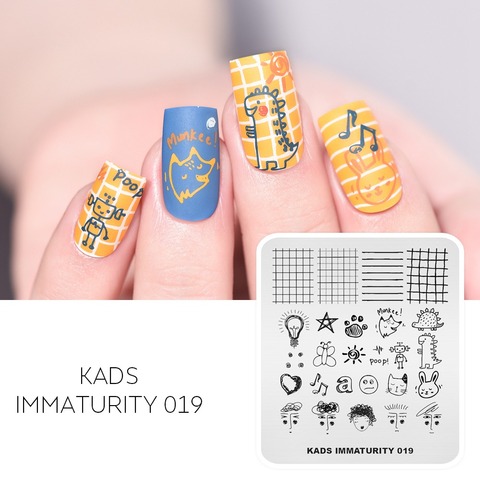 KADS Nail Art Stamping Plate Immaturity Series Unicorn amusement park origami Image Template Manicure Stencil for Nail Stamping ► Photo 1/6