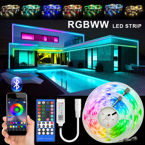 RiRi won LED Strip Light SMD 5050 2835 10M 5M LED Lights Non Waterproof DC12V RGB Led tape diode ribbon Flexible control+adapter ► Photo 1/6